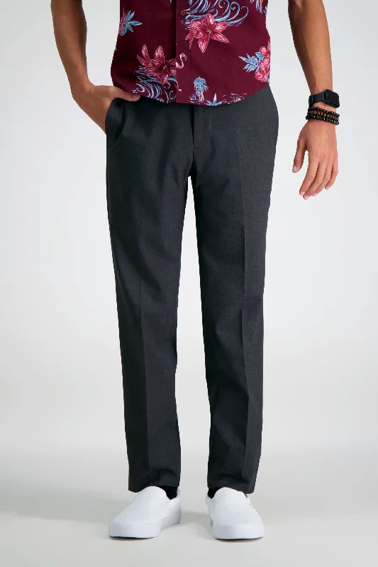 Men's pants for city comfort-HAGGAR JMH PREMIUM SLIM DRESS PANT- BLACK & CHARCOAL