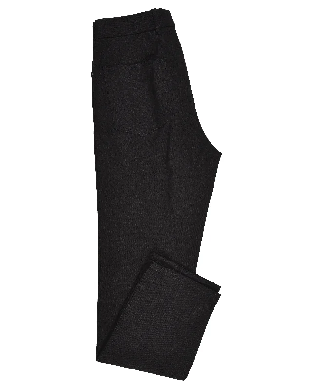 Men's pants with strong fabric-Jet Black Soft Twill Jeans