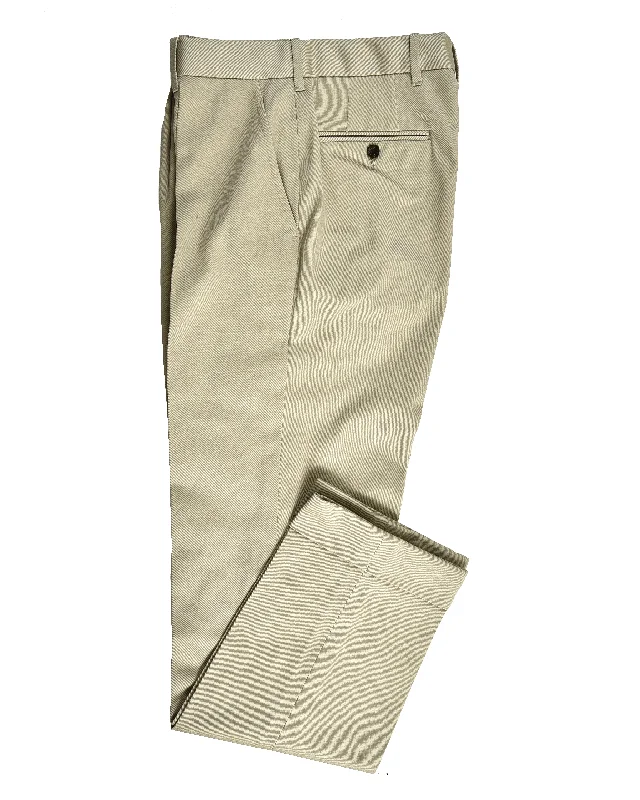 Men's pants for steady tones-Khaki Cotton Twill Pant