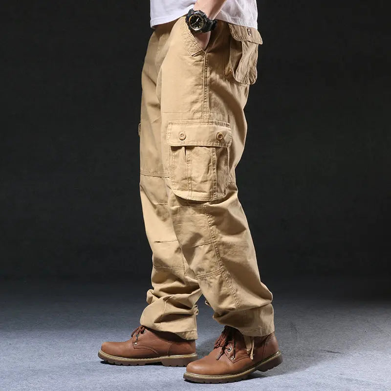 Men's pants with narrow taper-Men's Cotton Mid Waist Zipper Fly Closure Solid Pattern Trousers