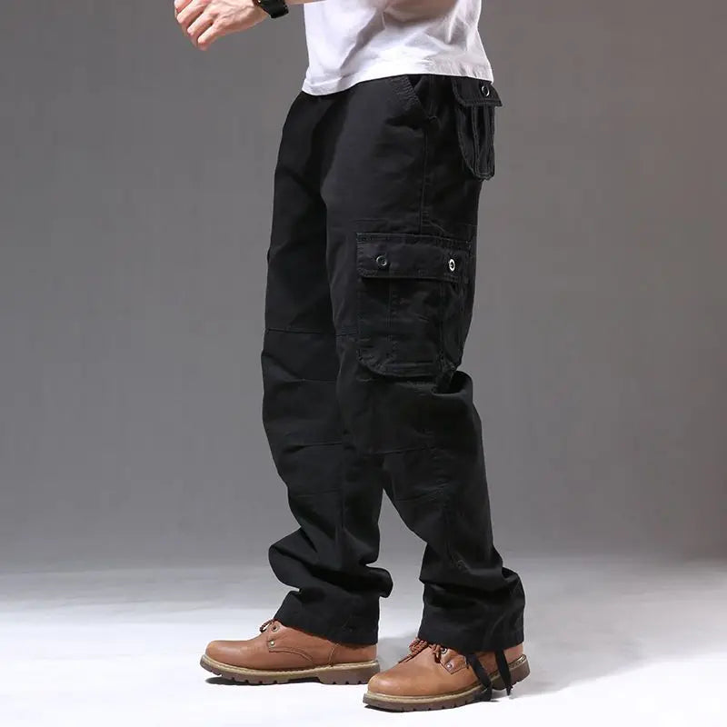 Men's pants for motion comfort-Men's Cotton Mid Waist Zipper Fly Closure Solid Pattern Trousers