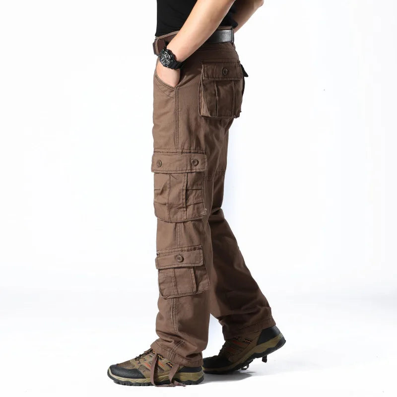 Men's pants with calm comfort-Men's Cotton Mid Waist Zipper Fly Closure Solid Pattern Trousers