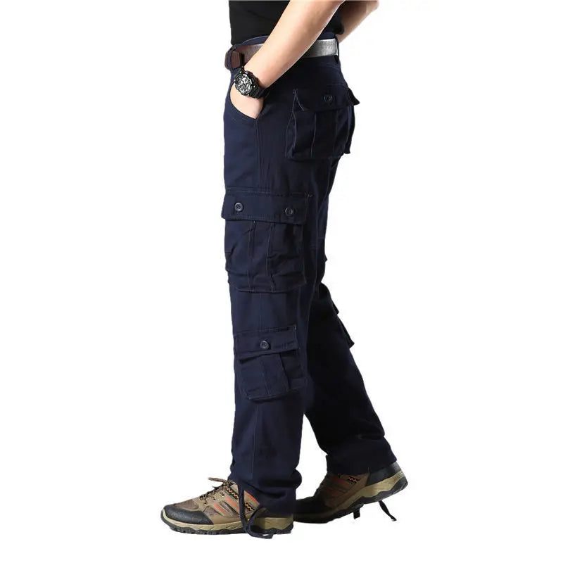 Men's pants for cool cut-Men's Cotton Mid Waist Zipper Fly Closure Solid Pattern Trousers