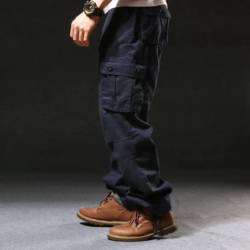 Men's pants with snap closure-Men's Cotton Mid Waist Zipper Fly Closure Solid Pattern Trousers