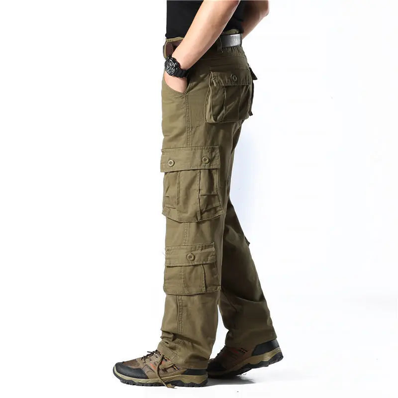 Men's pants for metro tones-Men's Cotton Mid Waist Zipper Fly Closure Solid Pattern Trousers