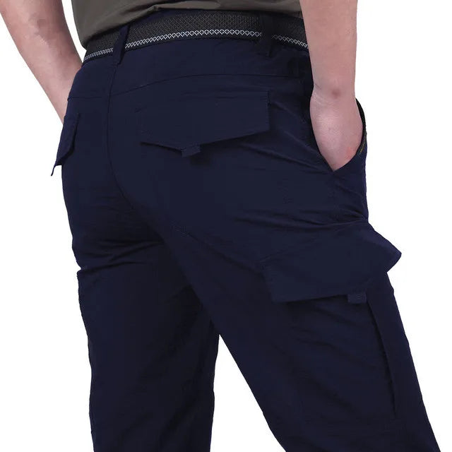 Men's pants with open weave-Men's Nylon Zipper Fly Closure Plain Pattern Casual Trousers