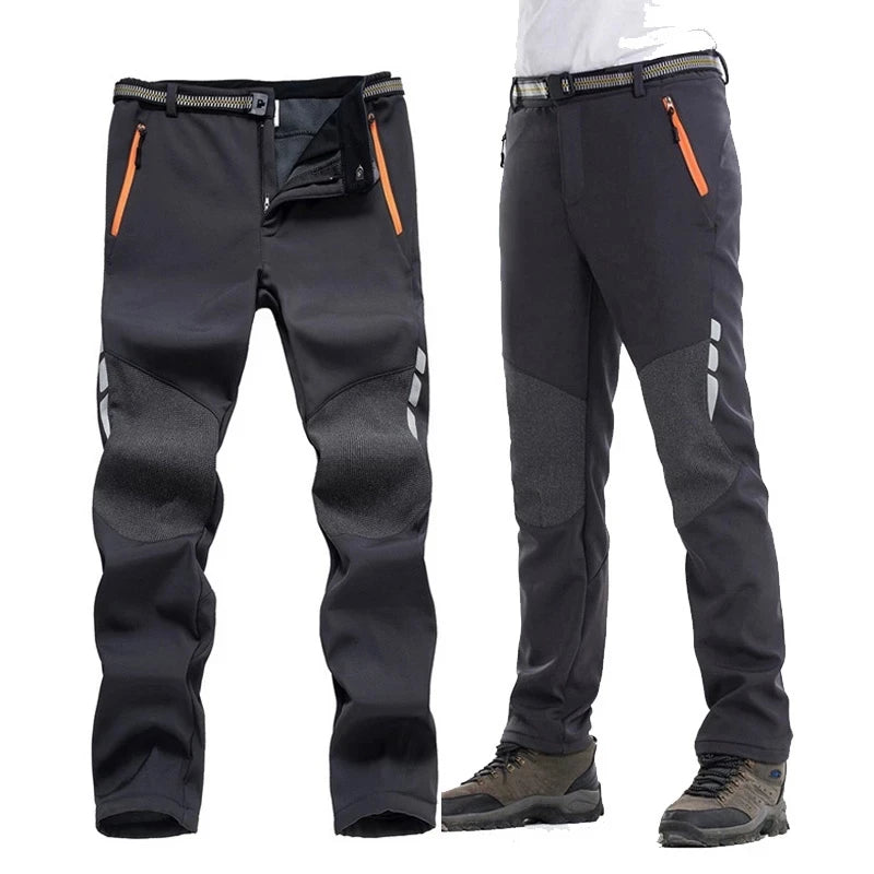 Men's pants with thin design-Men's Polyester Mid Waist Zipper Fly Closure Windproof Trousers