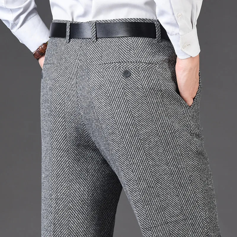 Men's pants with quiet comfort-Men's Rayon Zipper Fly Closure Full Length Formal Wear Pants