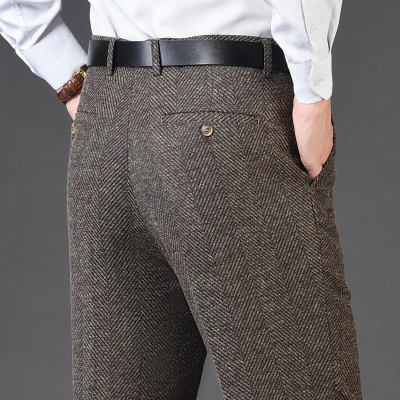 Men's pants for easy fashion-Men's Rayon Zipper Fly Closure Full Length Formal Wear Pants