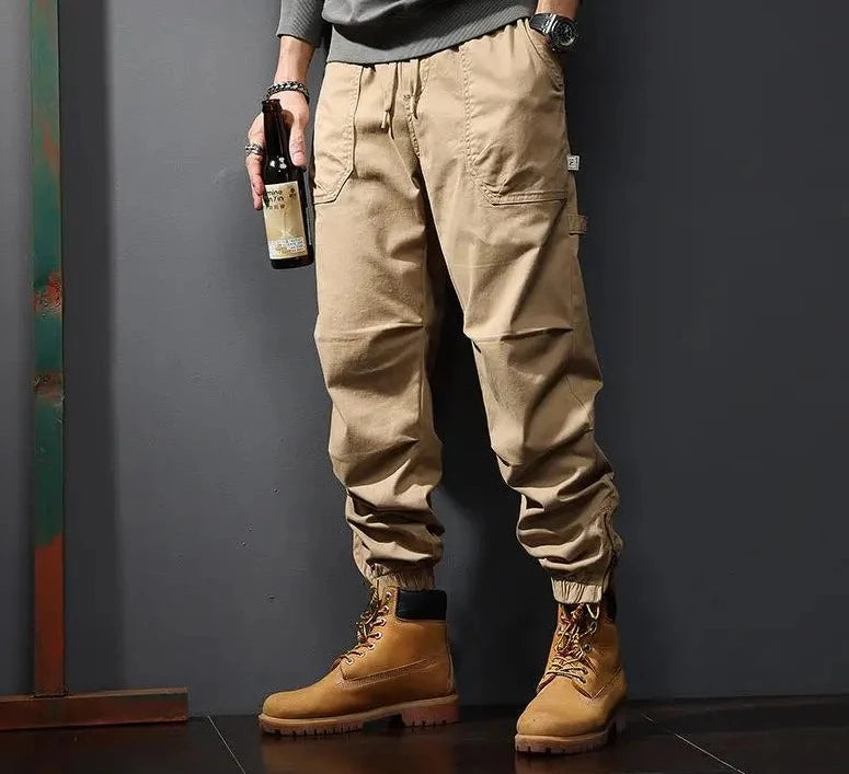 Men's pants with fresh comfort-Men's Spandex Mid Waist Zipper Fly Closure Solid Casual Trouser