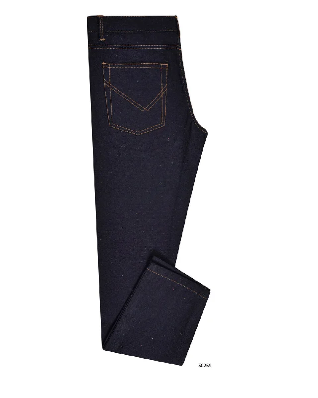 Men's pants for steady style-Denim: Navy Multicolor Speckled Jeans