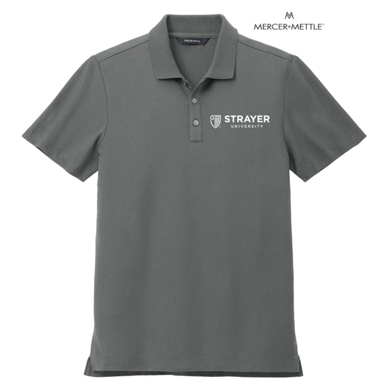 short sleeve t-shirts for summer vacation -NEW STRAYER Mercer+Mettle™ Stretch Pique Polo - Storm Grey