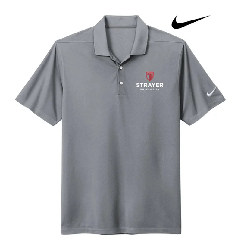 men’s stylish short sleeve shirts with patterns -NEW STRAYER Nike Dri-FIT Micro Pique 2.0 Polo - Cool Grey