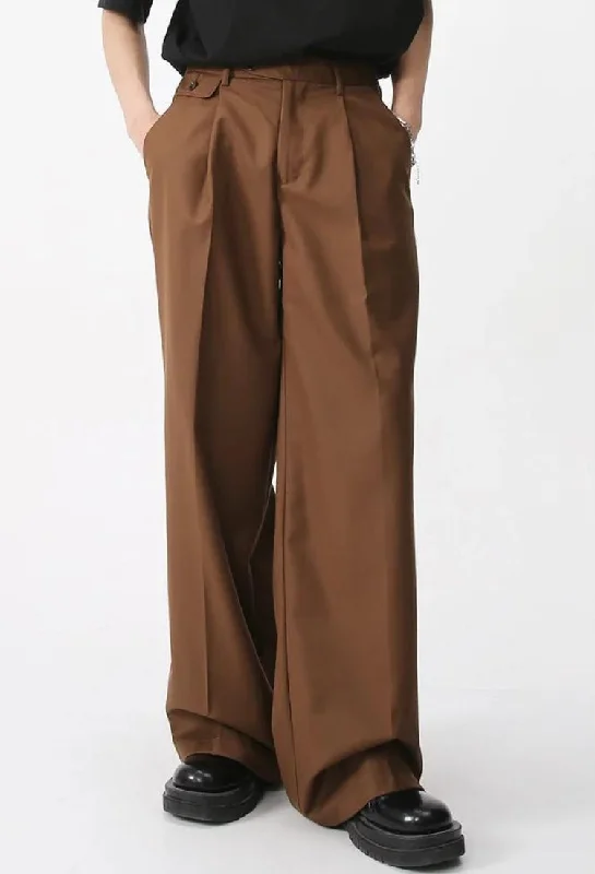 Men's pants crease resistant-Old Money Wide Leg Pants