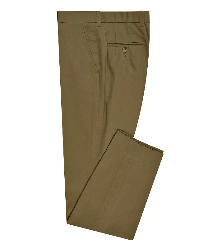 Men's pants for nature style-British Khaki Cotton Dress Pant