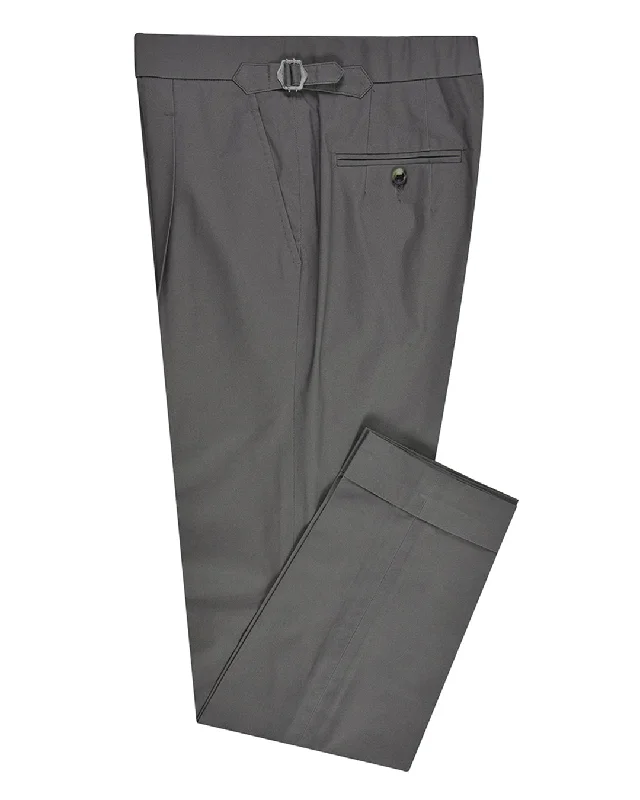 Men's pants with fresh comfort-Ash Grey Cotton Twill Dress Pant