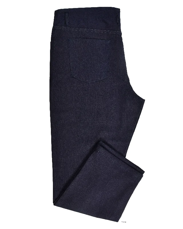 Men's pants with plush texture-Dark Navy Stretchable Jeans