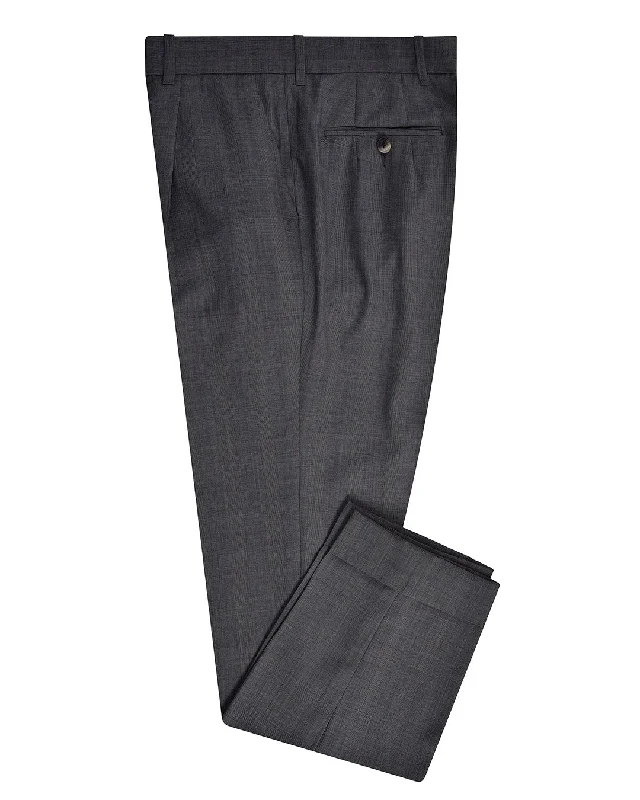 Men's pants charcoal grey-Grey Prince of Wales Dress Pant