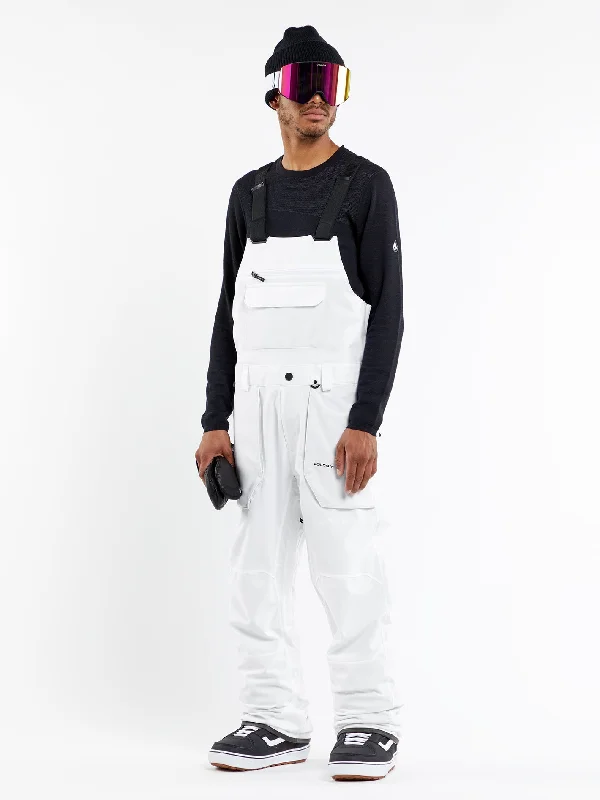 Men's pants with easy fit-Mens Roan Bib Overalls - White