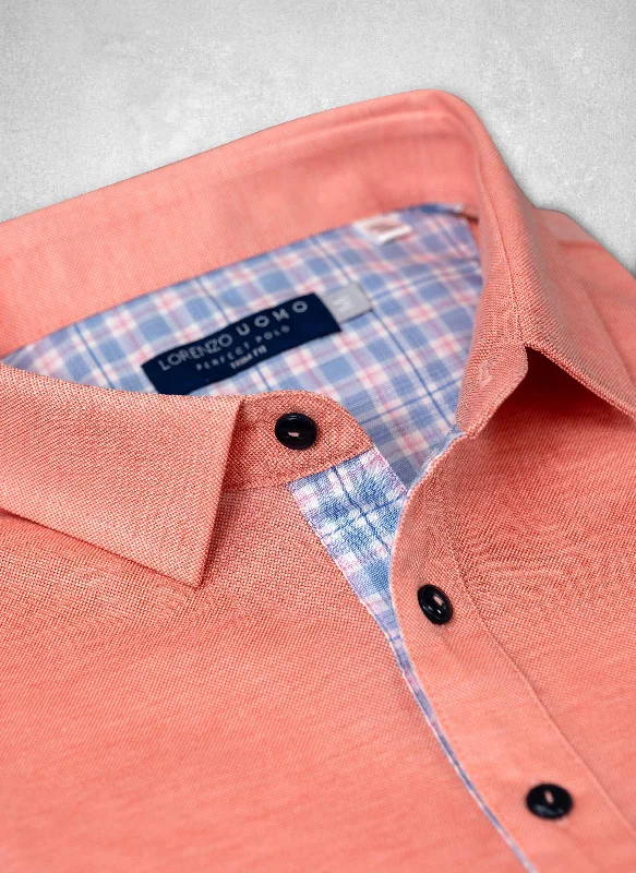 men’s casual short sleeve polo shirts -The Perfect Polo Shirt in Coral Sherbet