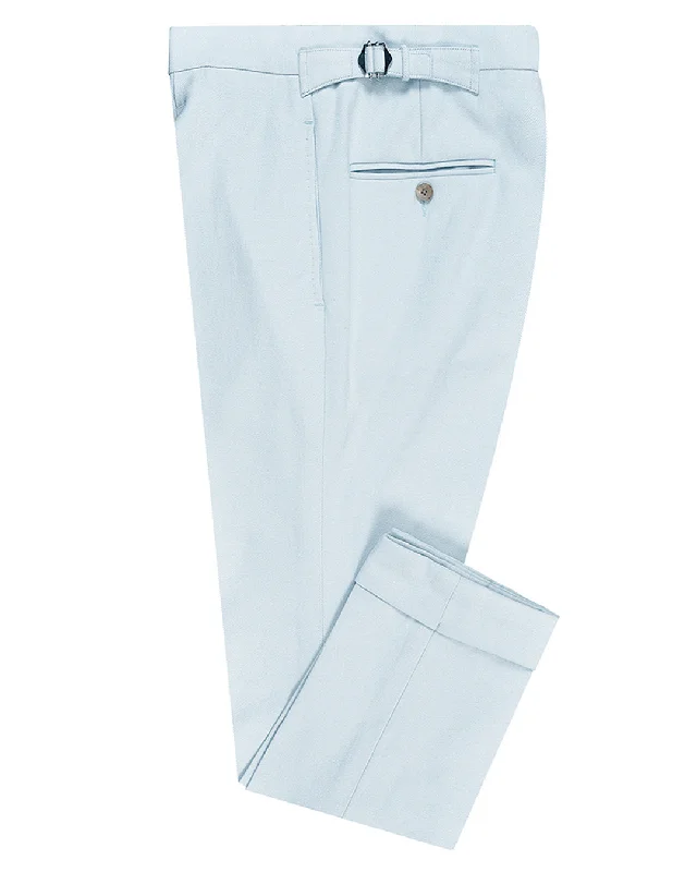 Men's pants with neat cuffs-Tint Blue Twill Pant