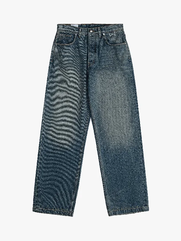 Men's pants for sharp looks-WIDE LEG DENIM